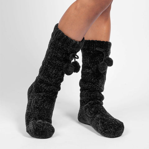 Chenille sparkle cosy slipper socks | Oatmeal | Boux Avenue USA